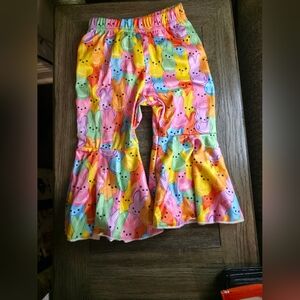 Rainbow Peeps Bell Bottom Pants 9-12 Months